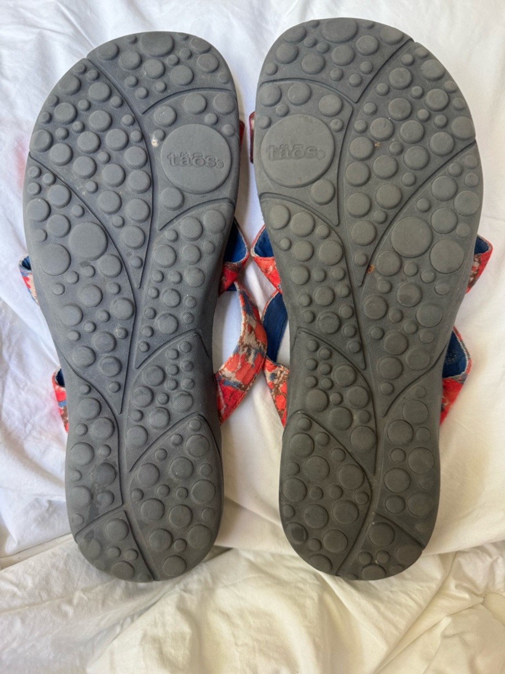 Taos Celebration orange and blue Multi-Strap Casual Slide Sandals sz11 - Picture 3 of 3